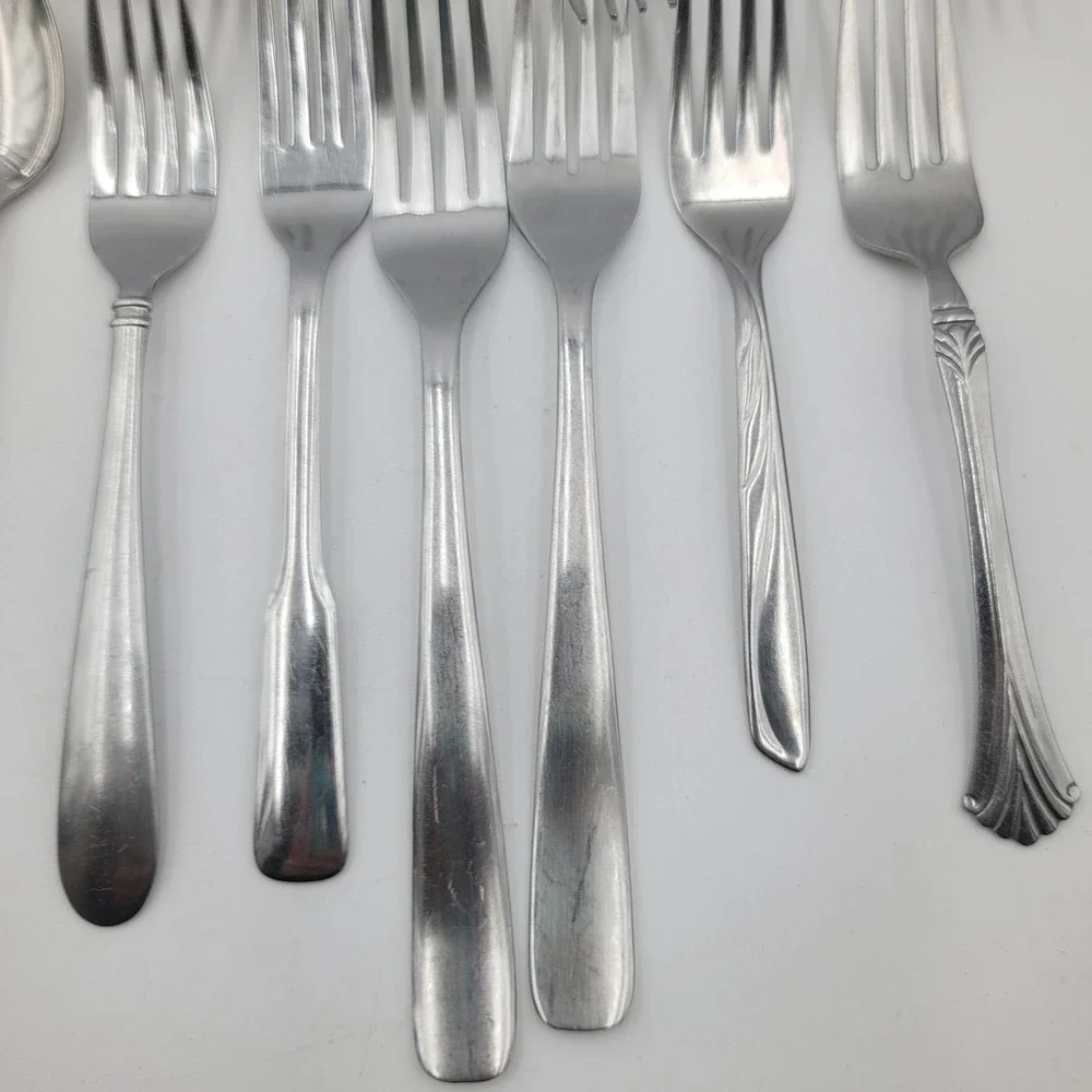45pc Mixed Stainless Steel Flatware Lot Mismatched Garden Art Crafts Restaurant